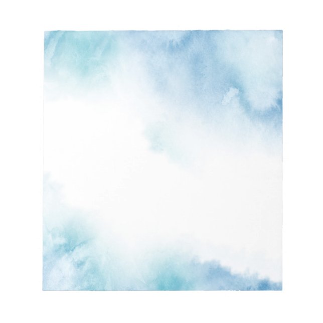 Blue Teal Watercolor Abstract Frame Notepad (Front)
