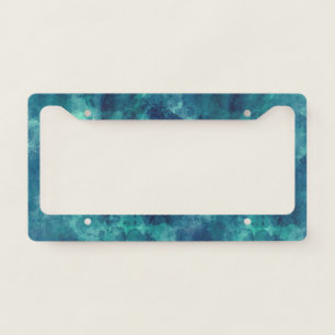 Blue Teal Watercolor Abstraction License Plate Frame