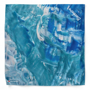 Blue Teal 'White Personalize Bandana