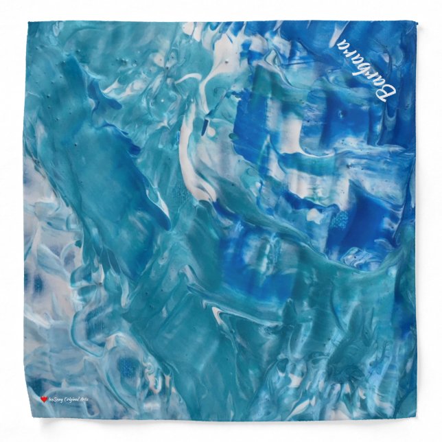 Blue Teal 'White Personalize Bandana (Front)