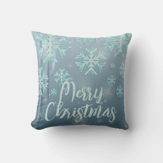 Blue Teal Winter Wonderland Merry Christmas