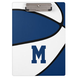 blue team colors basketball coach varsity letter clipboard