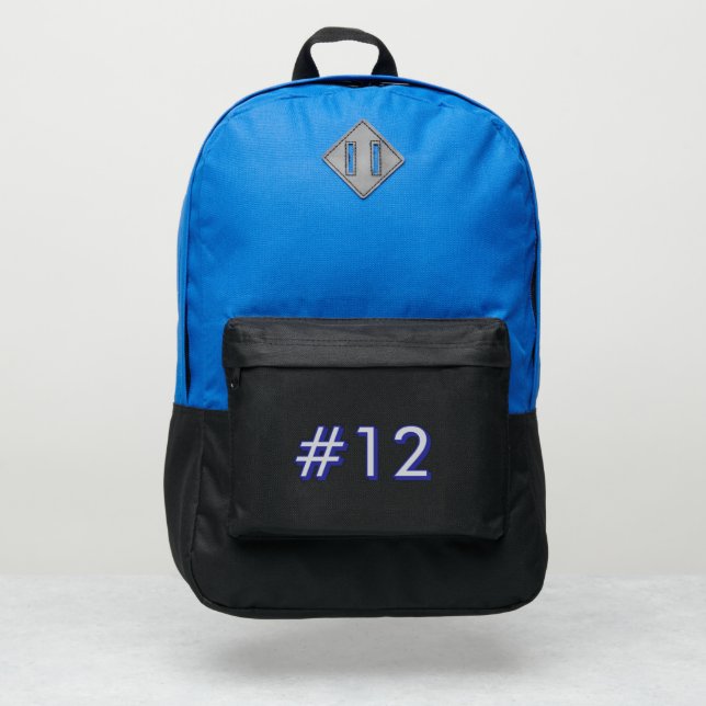 Blue Team Number Personalized Port Authority® Backpack (Front)