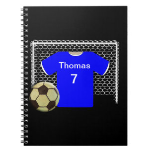Blue Team Personalized Soccer Shirt Notebook