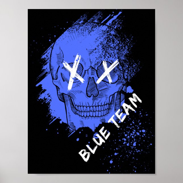 Blue Team Skull Poster (Front)
