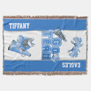 Blue Team Spirit Cheerleader Custom Blanket
