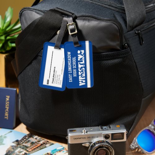 Blue Team Wrestling Gear Bag Luggage Tag