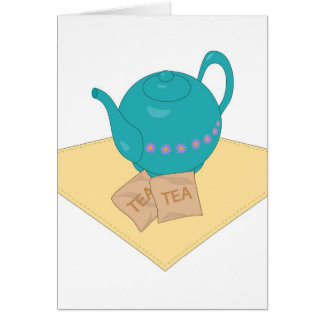 blue teapot and teabags