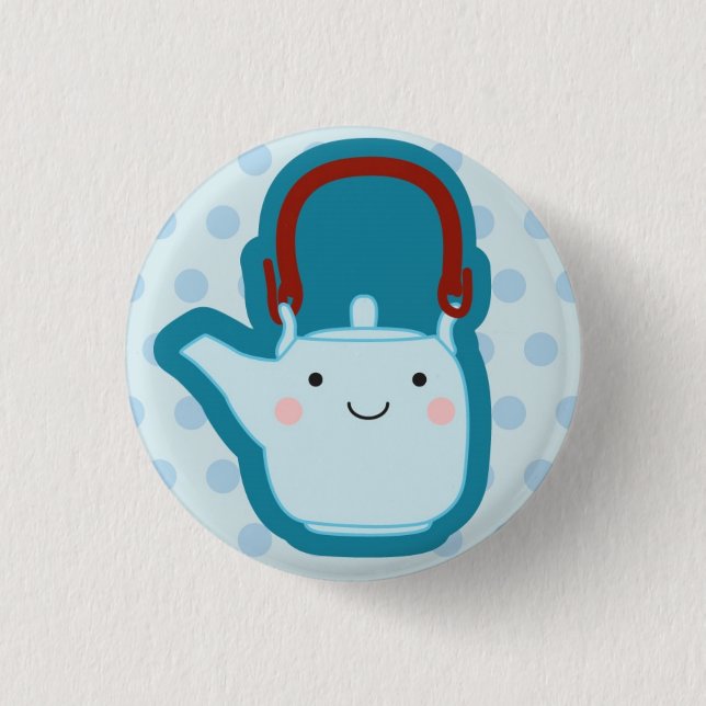 Blue Teapot Button (Front)