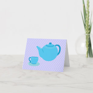 Blue Teapot Tea Party Thank You Cards