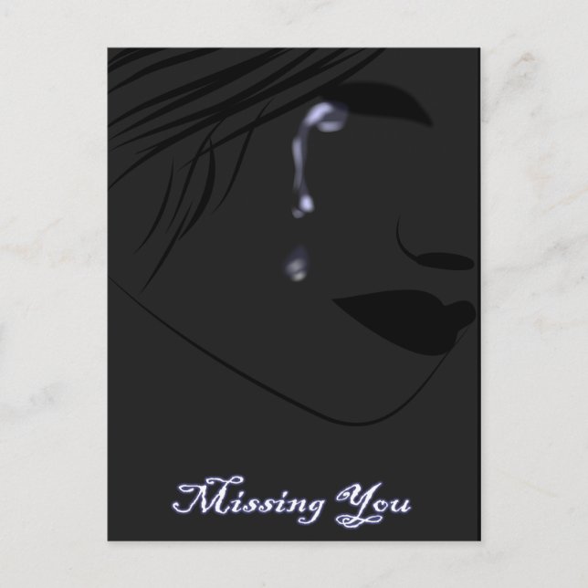 blue teardrops postcard (Front)