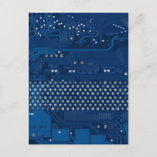 Blue tech postcard
