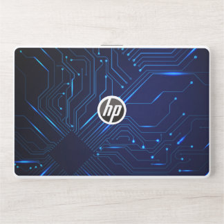 Blue technology background HP laptop skin