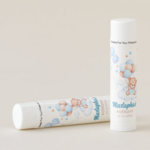 Blue Teddy Aqiqah Baby Boy Lip Balm Favor