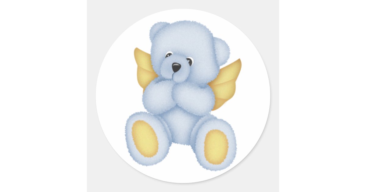 Blue Teddy Bear Angel Stickers Zazzle