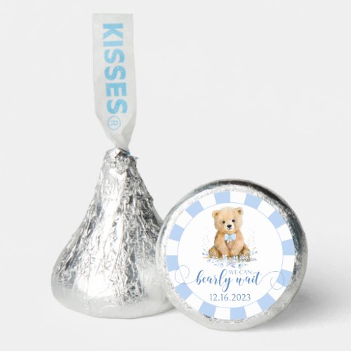 Blue teddy bear baby boy shower chocolate  hersheys kisses