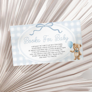 Blue Teddy Bear Baby Shower Books For Baby Enclosure Card