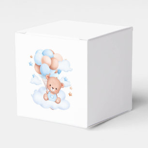 Blue Teddy Bear baby shower favor box