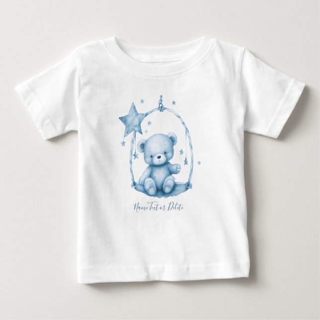 Blue Teddy Bear Baby T-Shirt (Front)
