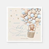 Blue Teddy Bear Balloon Bearly Wait Baby Shower
