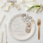 Blue Teddy Bear Balloon Bearly Wait Baby Shower Paper Plates<br><div class="desc">Blue Teddy Bear Balloon Bearly Wait Baby Shower Paper Plates 
All designs are © PIXEL PERFECTION PARTY LTD</div>