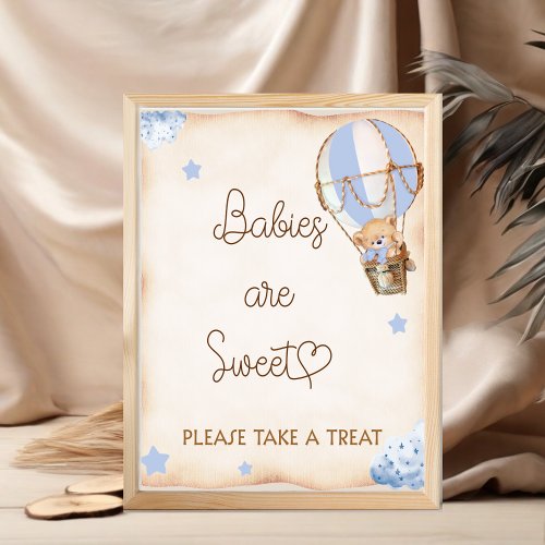 Blue Teddy Bear Balloons Babies Are Sweet Game Poster
