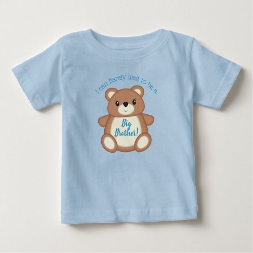 Blue Teddy Bear Big Brother Baby T_Shirt