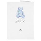Blue Teddy Bear Blank Card (Back)