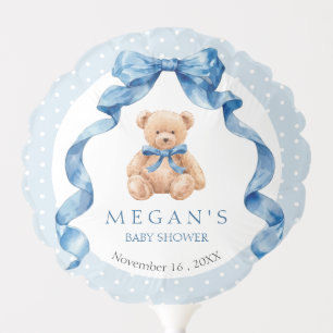 Blue Teddy Bear Boy Baby Shower Balloon