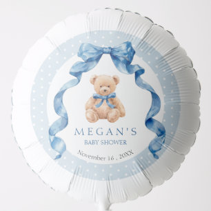 Blue Teddy Bear Boy Baby Shower Balloon