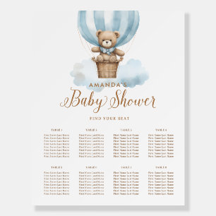 Blue Teddy Bear Boy Baby Shower Seating Chart Foam Board