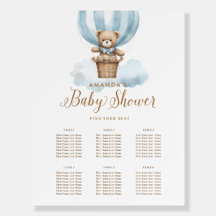 Blue Teddy Bear Boy Baby Shower Seating Chart Foam Board
