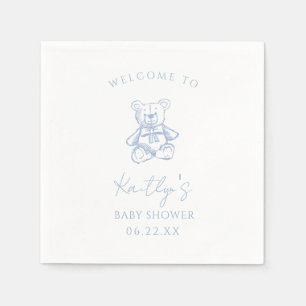 Blue teddy bear Boy paper napkins