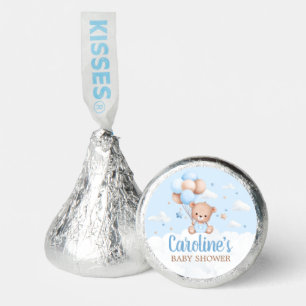 Blue Teddy Bear Clouds Balloon Baby Shower Hershey®'s Kisses®