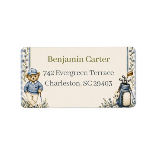 Blue Teddy Bear Country Club | Return Address  Label