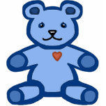 Blue teddy bear cutout<br><div class="desc">Lovely pin for a little boy</div>