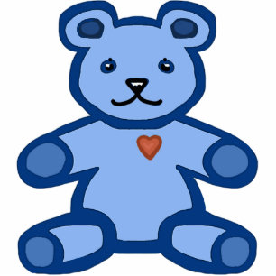 Blue teddy bear cutout