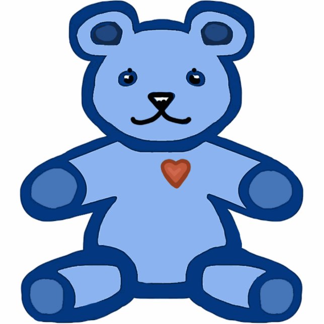 Blue teddy bear cutout (Front)