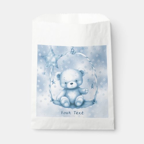 Blue Teddy Bear Favor Bag