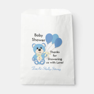 Blue Teddy Bear Favor or Party Bags