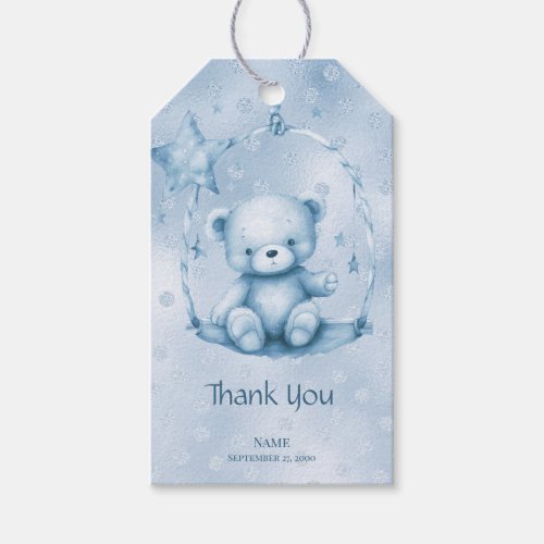 Blue Teddy Bear Gift Tag