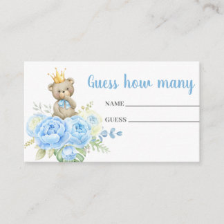 Blue teddy bear Guess how many card