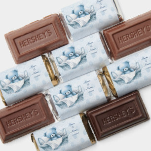 Blue Teddy Bear in Basket Hershey's Miniatures