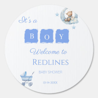 Blue Teddy Bear It’s a Boy Baby Shower Sign