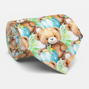 Blue Teddy Bear Neck Tie