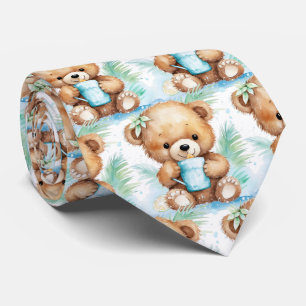 Blue Teddy Bear  Neck Tie