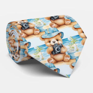 Blue Teddy Bear Neck Tie