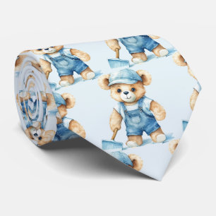 Blue Teddy Bear Neck Tie