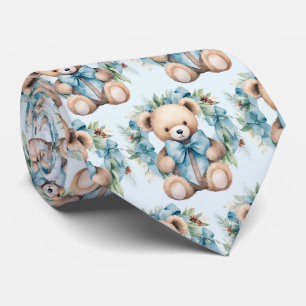 Blue Teddy Bear Neck Tie
