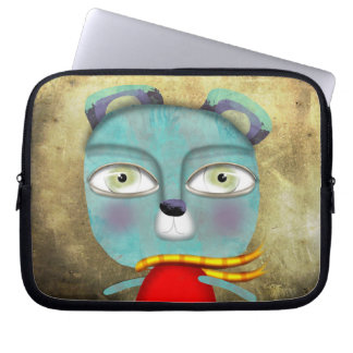 Blue Teddy Bear Neoprene Laptop Sleeve